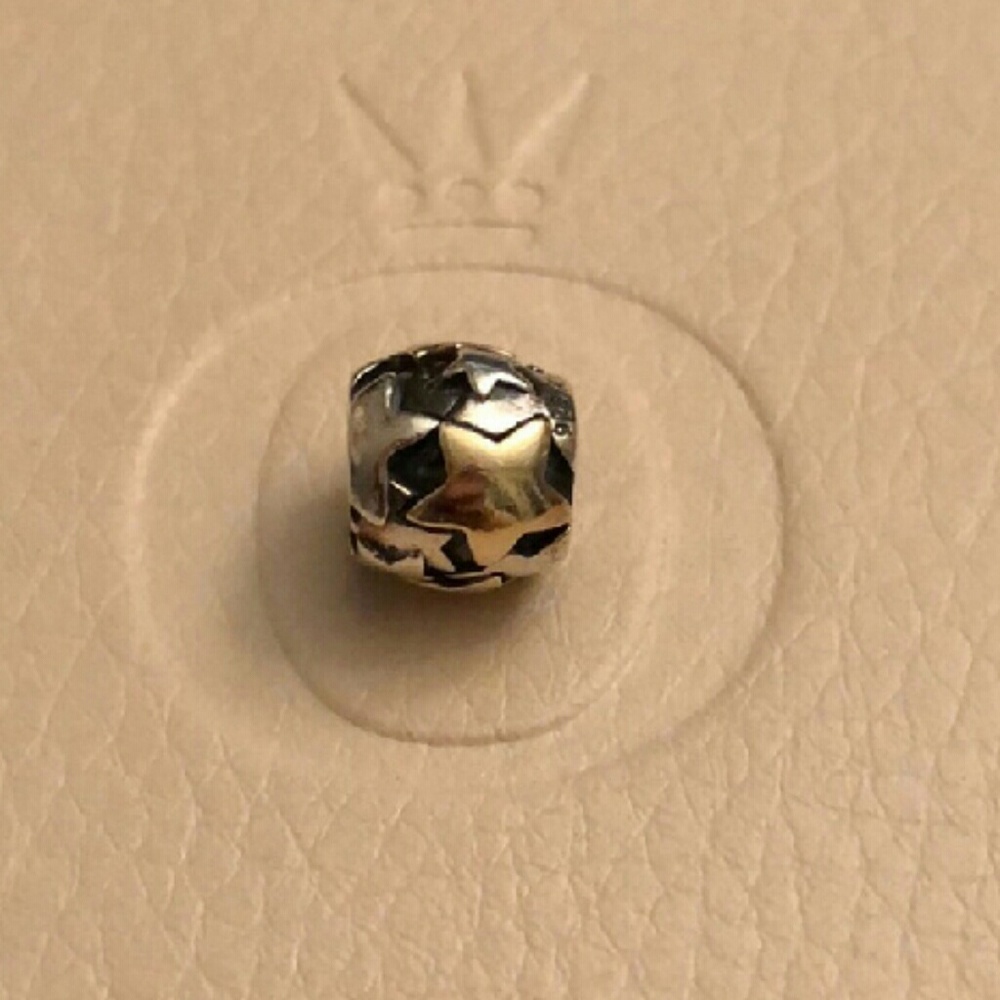 💯%Authentic Pandora 14k 2 tone star charm